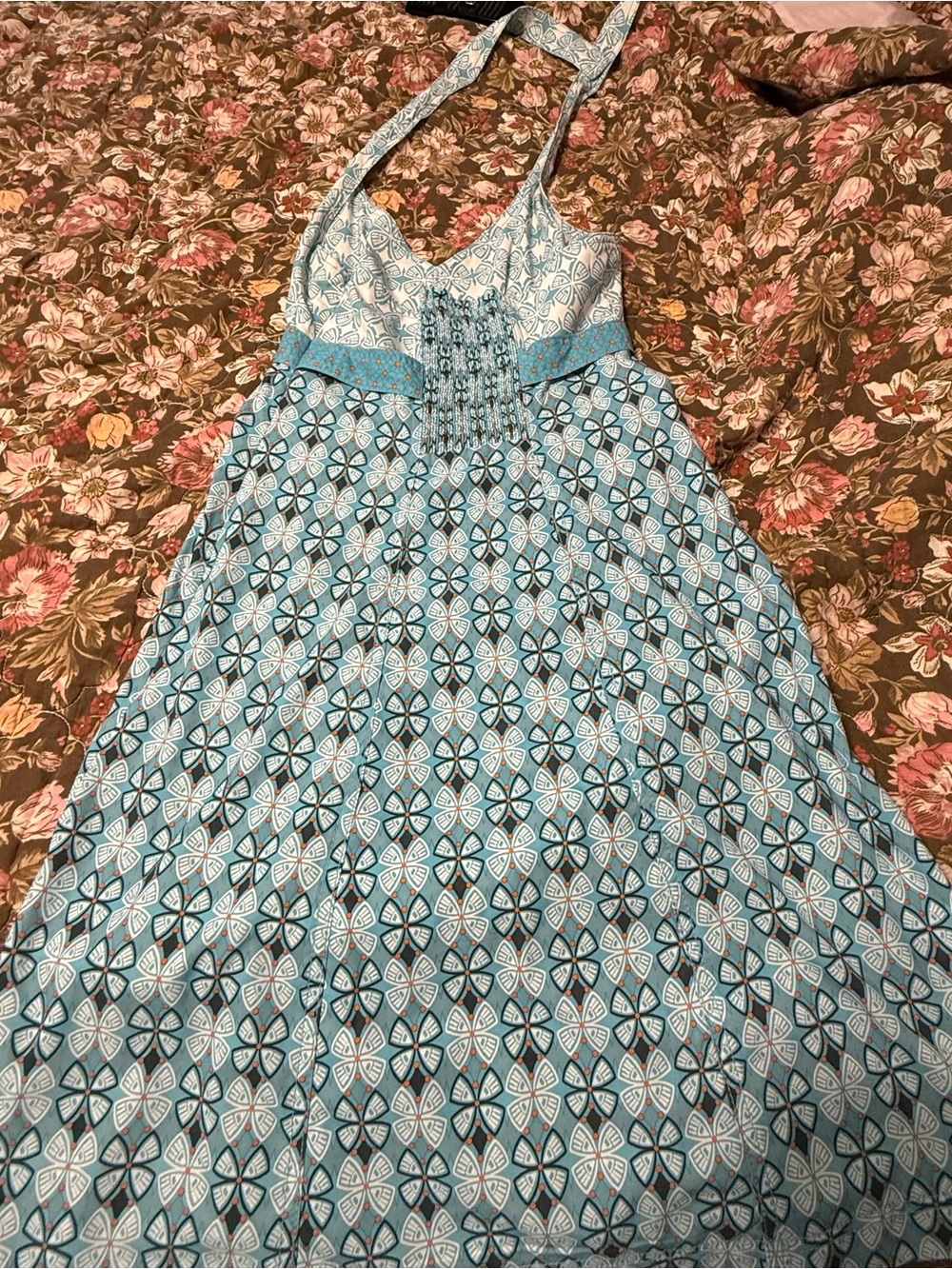 Athleta Blue Patterned Halter Maxi Dress - Picture 2 of 4